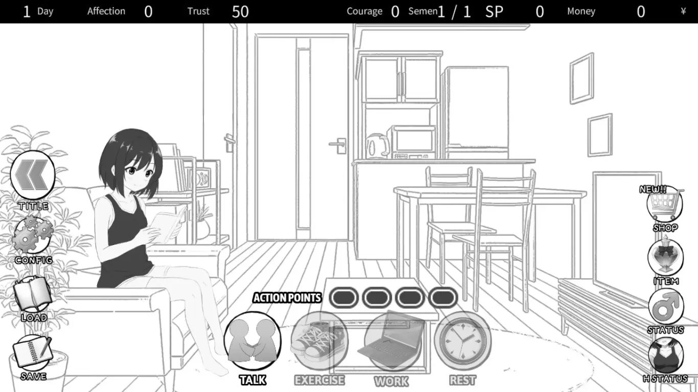 Life in a Secret Share House gameplay screenshot 5 (Unity adult game) by One Up/わんあっぷ – free download