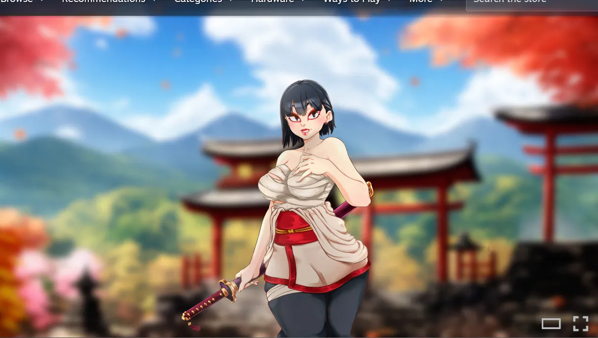 Warriors Waifus Mahjong gameplay screenshot 1 (RPGM adult game) by Sweet Banana Games – free download