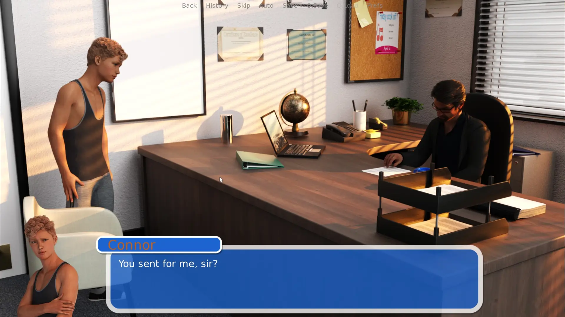 Bound to College gameplay screenshot 4 (Ren'Py adult game) by pridedrawing – free download