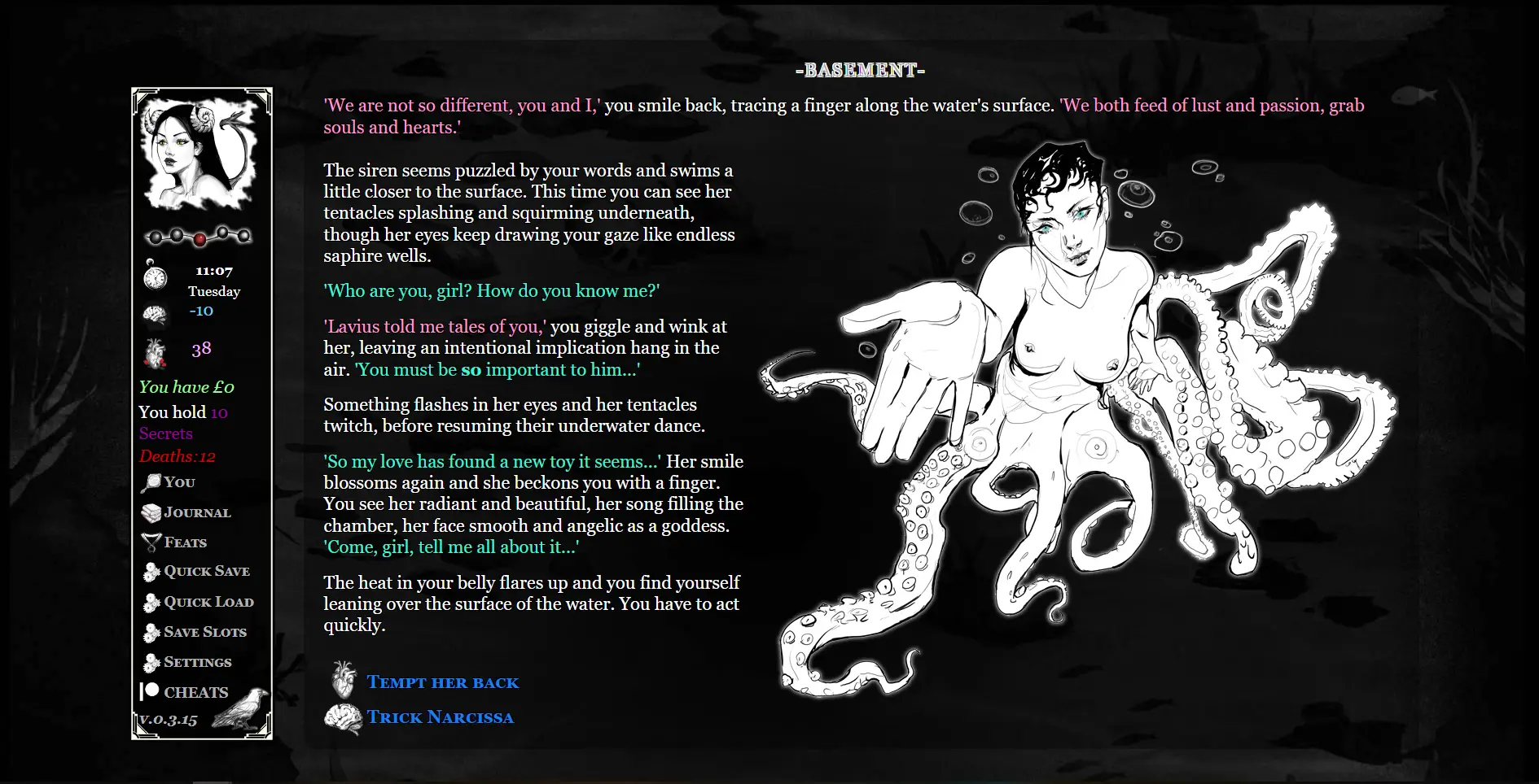 Transylvania gameplay screenshot 9 (HTML adult game) by XFiction – free download