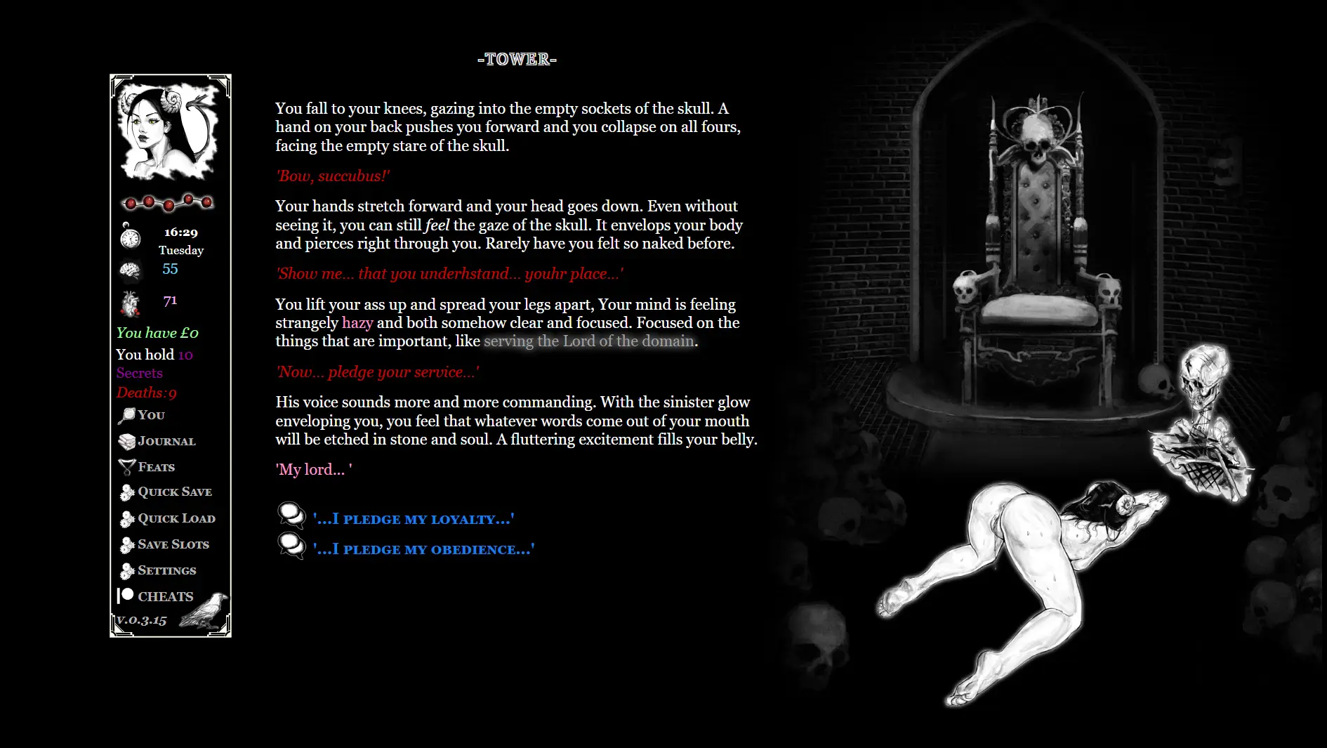 Transylvania gameplay screenshot 8 (HTML adult game) by XFiction – free download