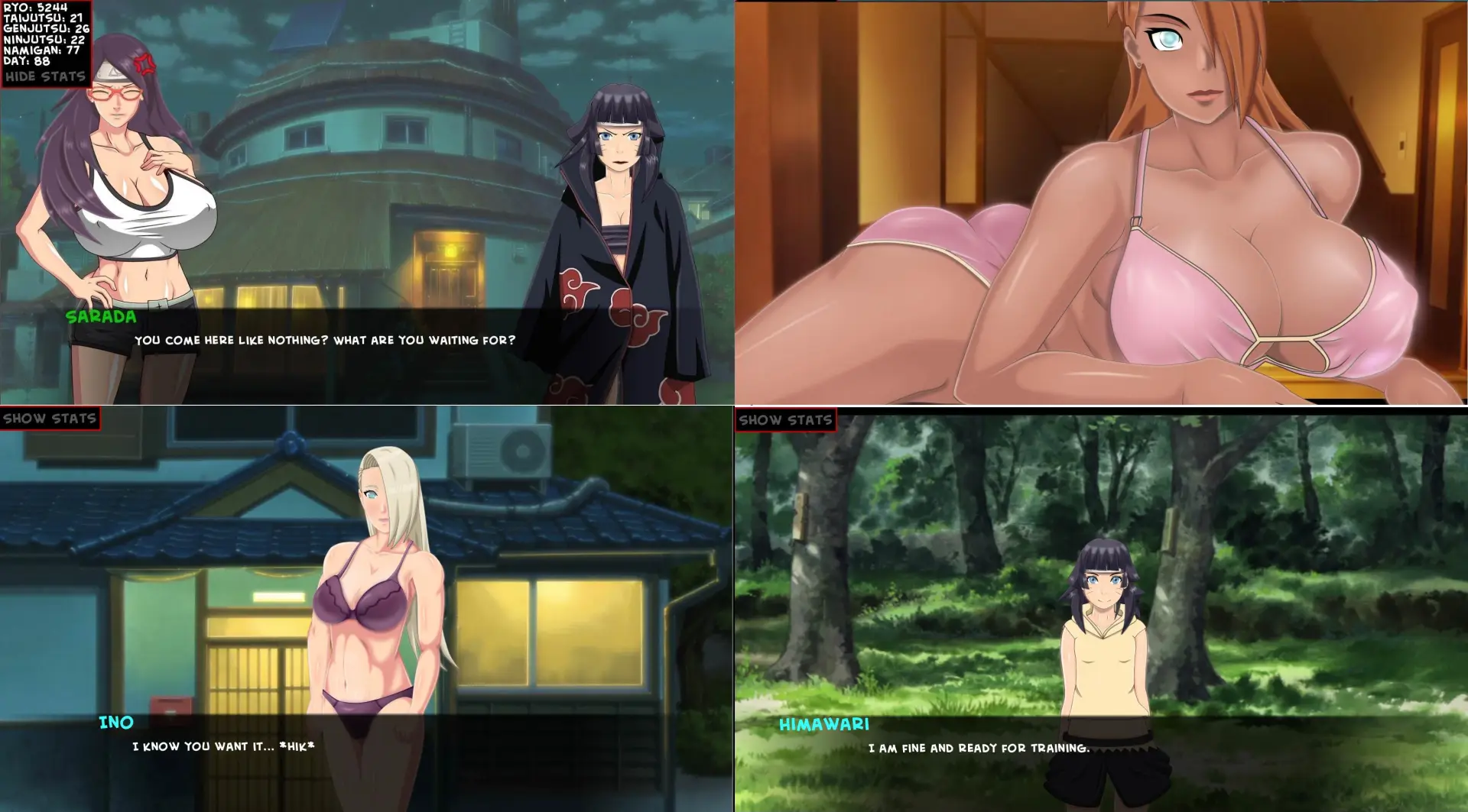 Sarada Training: The Last War gameplay screenshot 6 (Ren'Py adult game) by Kamos – free download