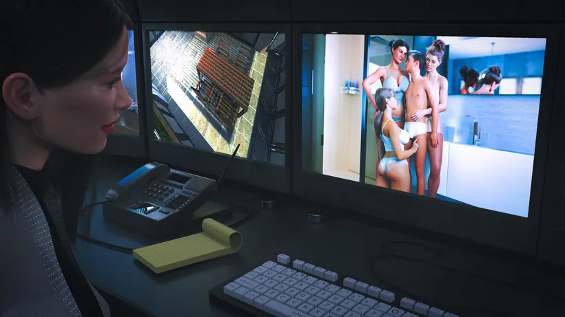 QPrey 2: House Arrest gameplay screenshot 1 (Ren'Py adult game) by Rwocie – free download