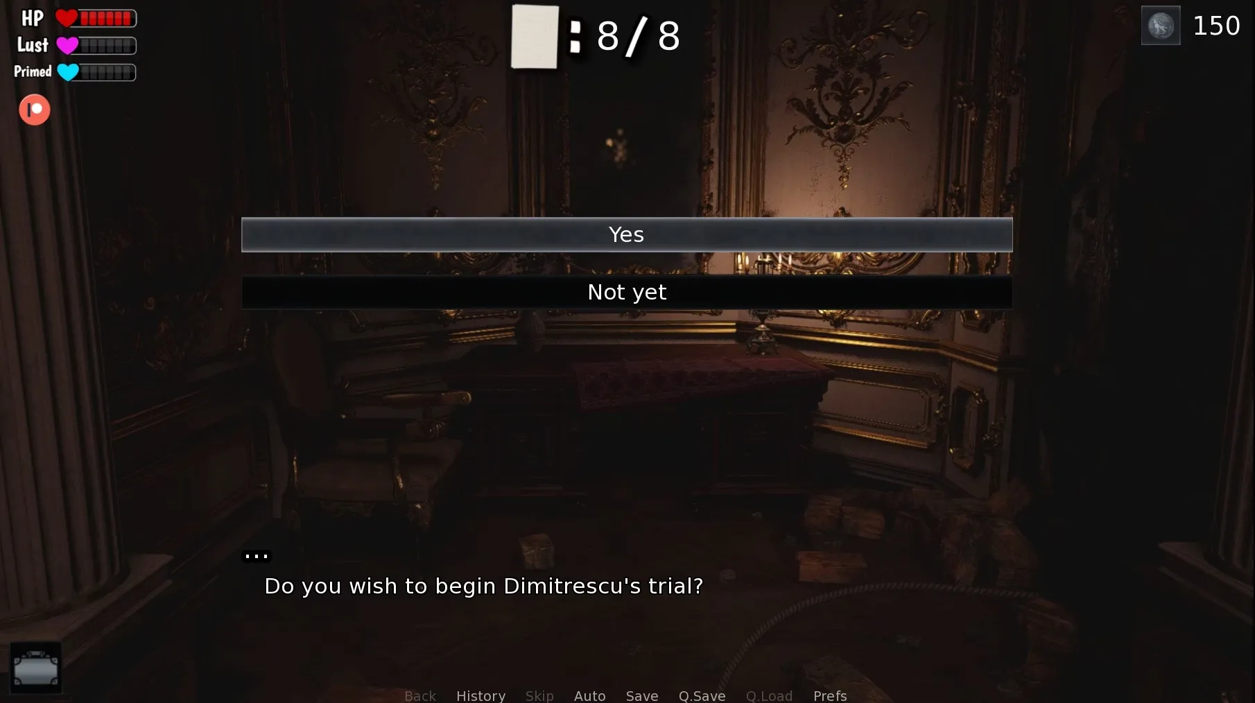 Dimitrescu’s Trial gameplay screenshot 3 (Ren'Py adult game) by ZaneSFM – free download
