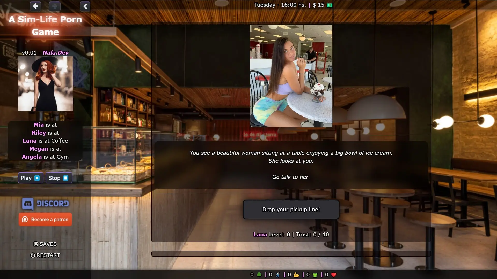 A Sim-Life Porn Game gameplay screenshot 3 (HTML adult game) by Nala.Dev – free download