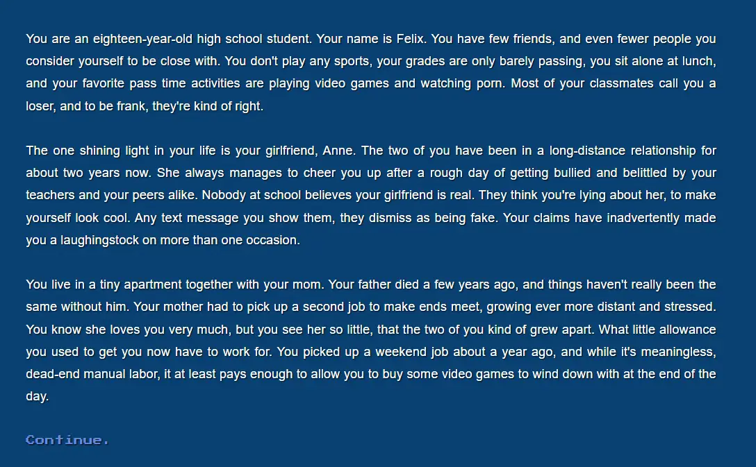 Altered Vision gameplay screenshot 3 (HTML adult game) by Caretaker Publishing – free download