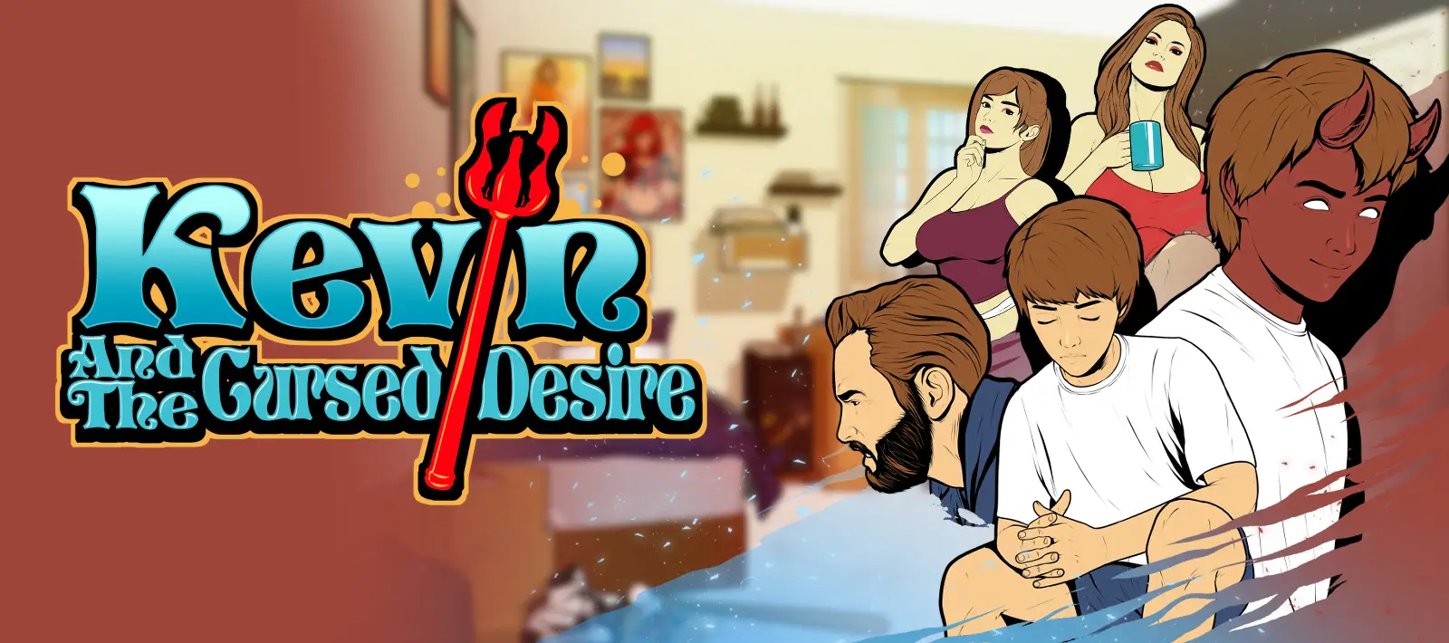Kevin and the Cursed Desire cover 0.4 – RPGM adult game by Nevra Art free download