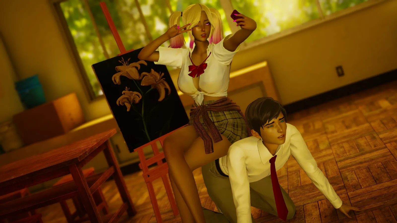 Naomi: Breaking the Queen Bee gameplay screenshot 2 (Ren'Py adult game) by Saf-Tea – free download