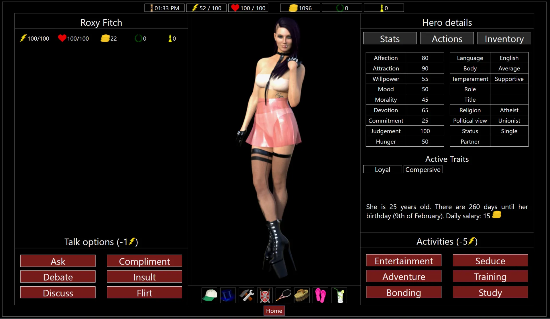 Shards of Mirrors gameplay screenshot 7 (HTML adult game) by WiseGothGames – free download