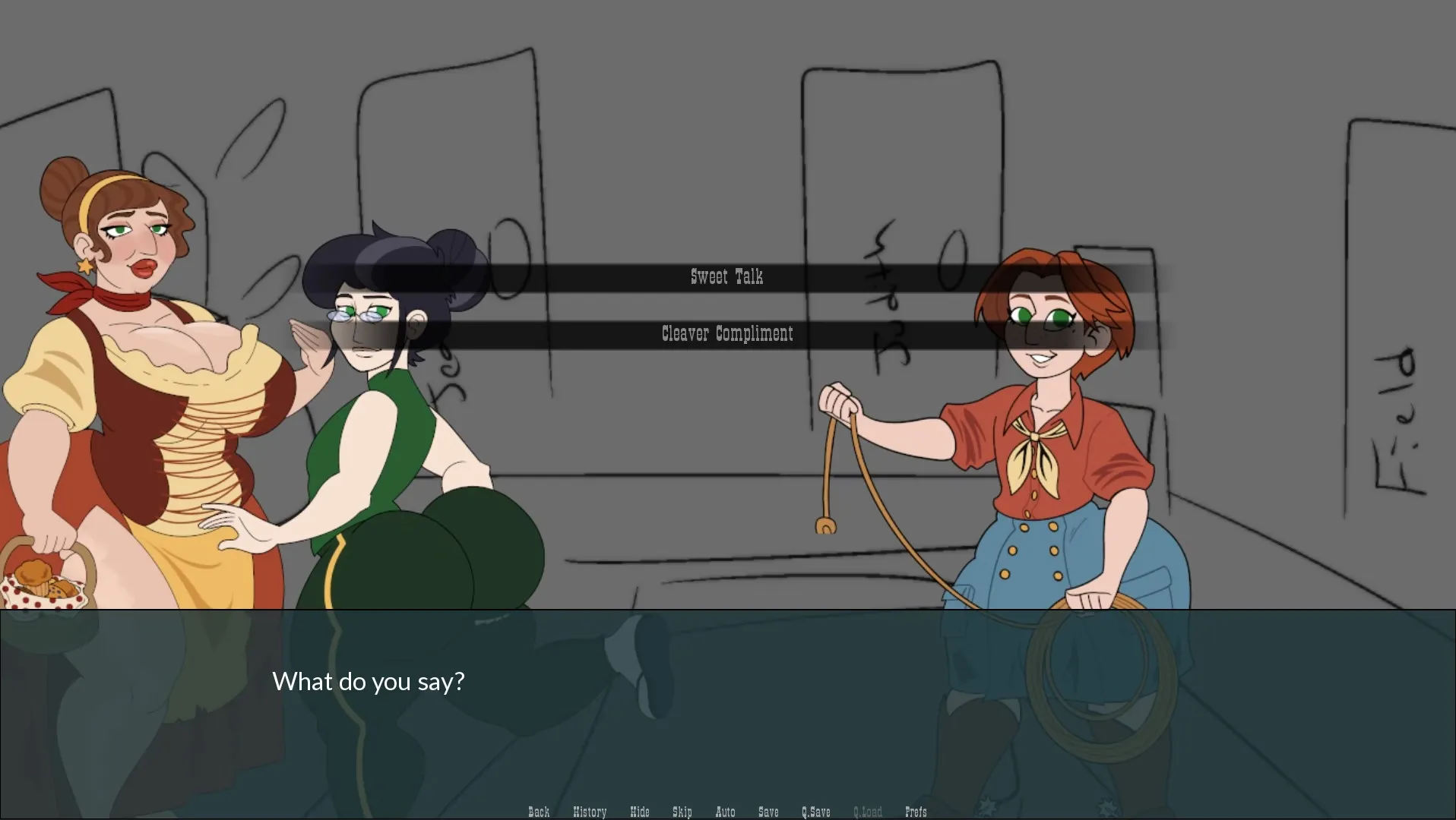 The Flirtatious Five gameplay screenshot 4 (Ren'Py adult game) by Down Bad Smut Games – free download