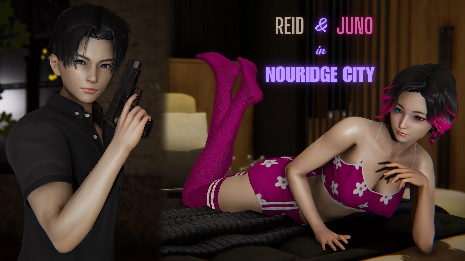 Reid  & Juno in Nouridge City gameplay screenshot 1 (RPGM adult game) by Imisx – free download