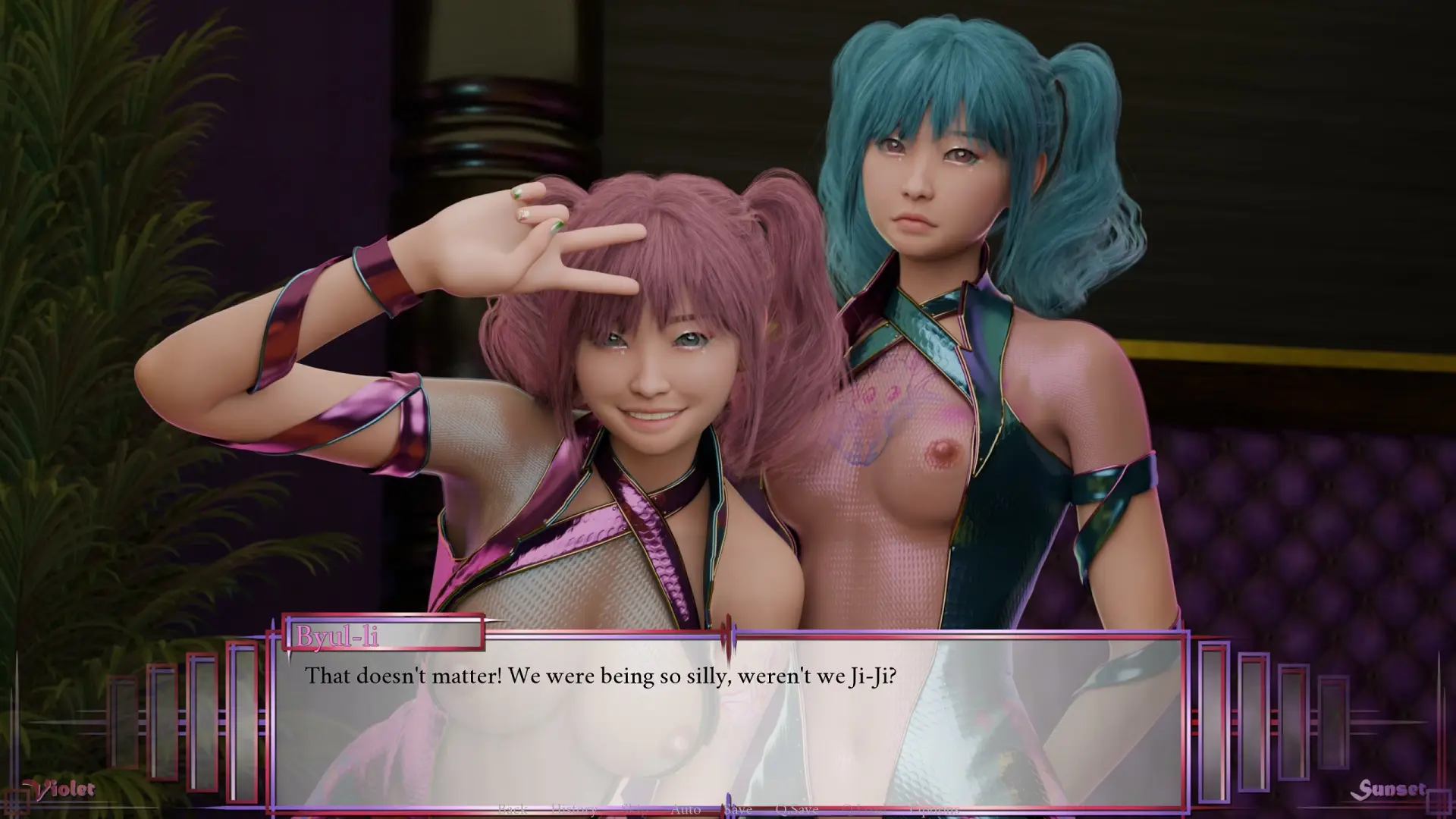 Violet Sunset gameplay screenshot 7 (Ren'Py adult game) by AnnaSeries – free download