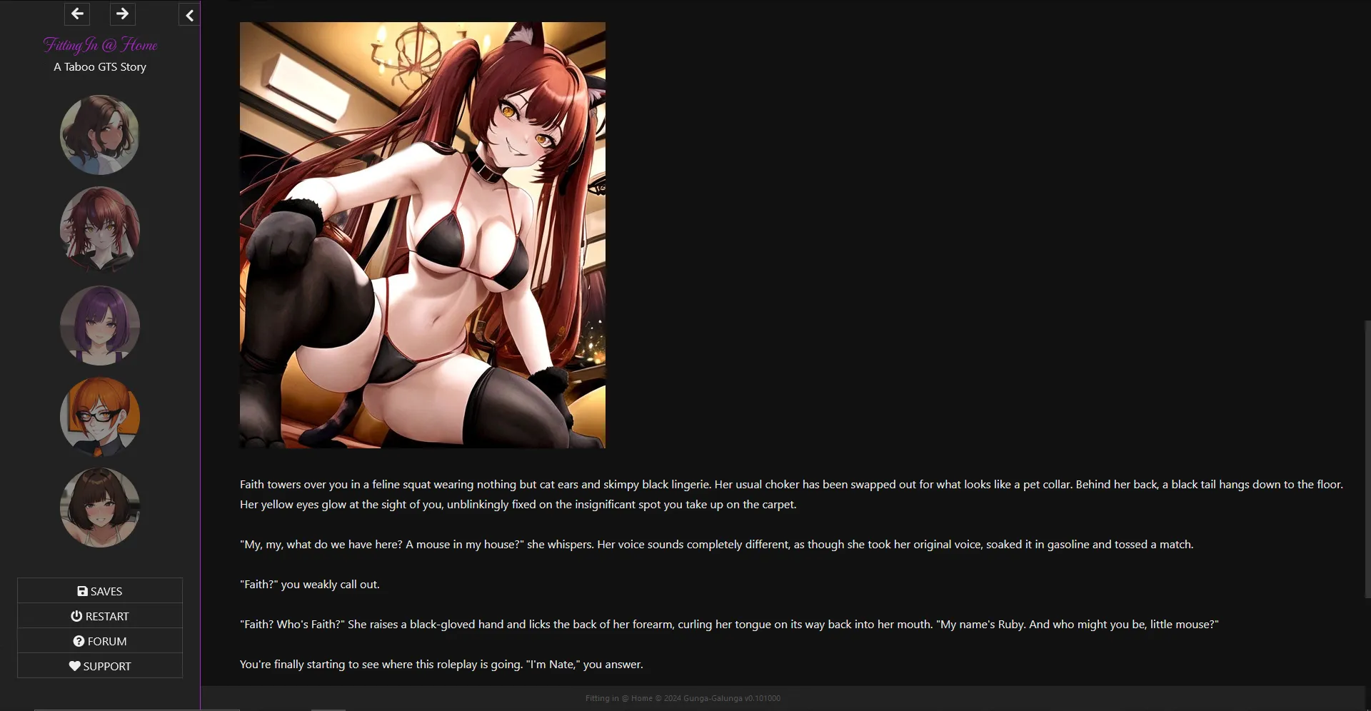 Fitting in @ Home gameplay screenshot 1 (HTML adult game) by Gunga_Galunga – free download