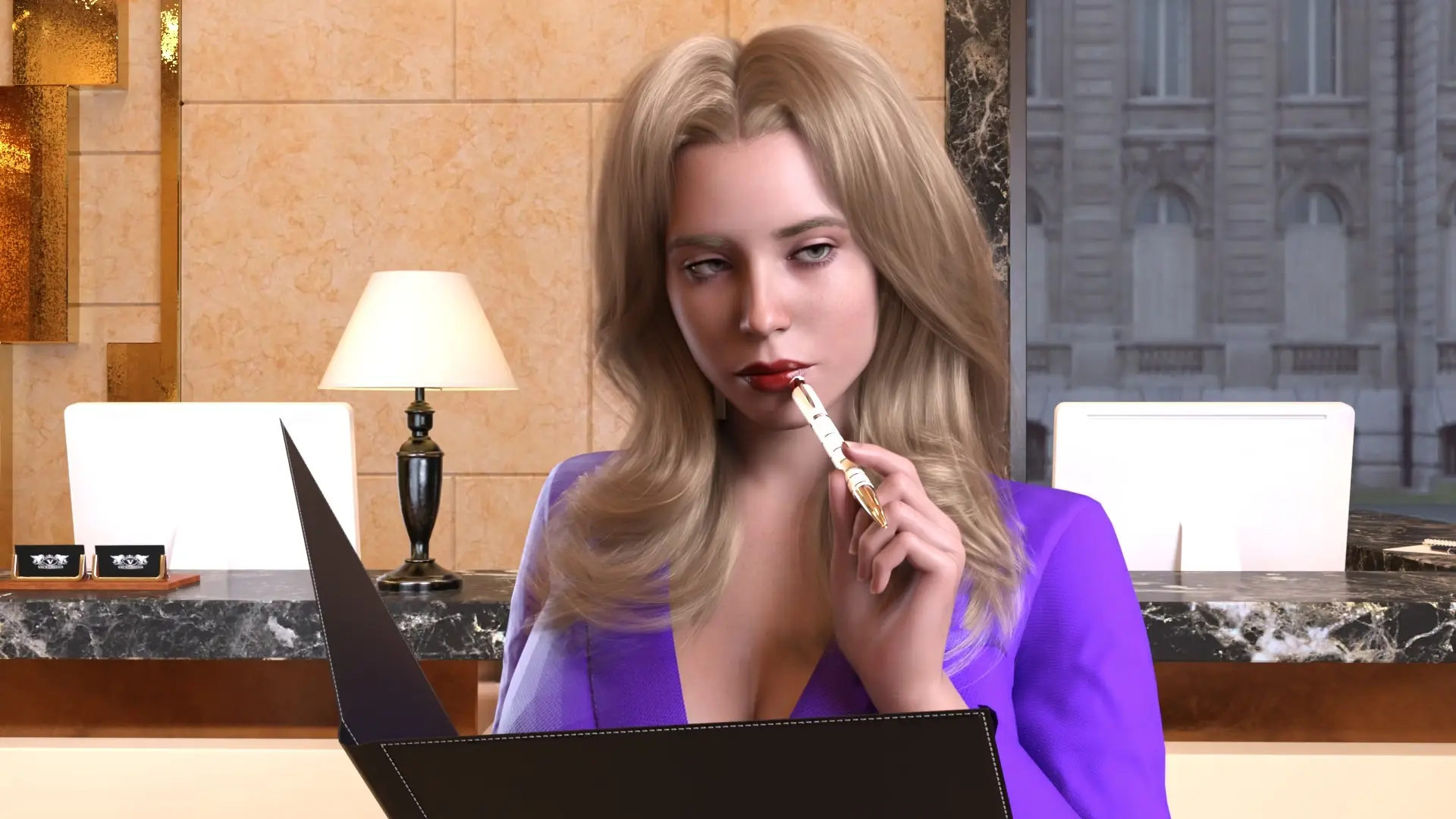 Hotel Succession gameplay screenshot 1 (Ren'Py adult game) by KpizzleMedia – free download