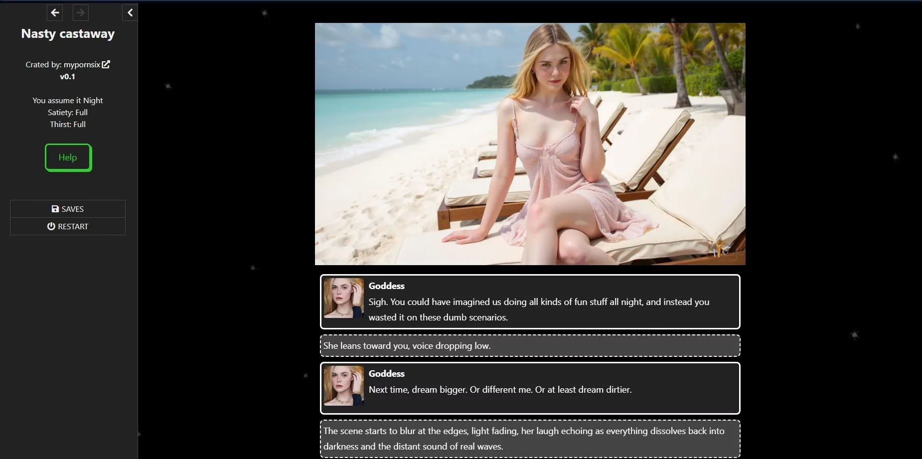 Nasty Castaway gameplay screenshot 1 (HTML adult game) by mypornsix – free download