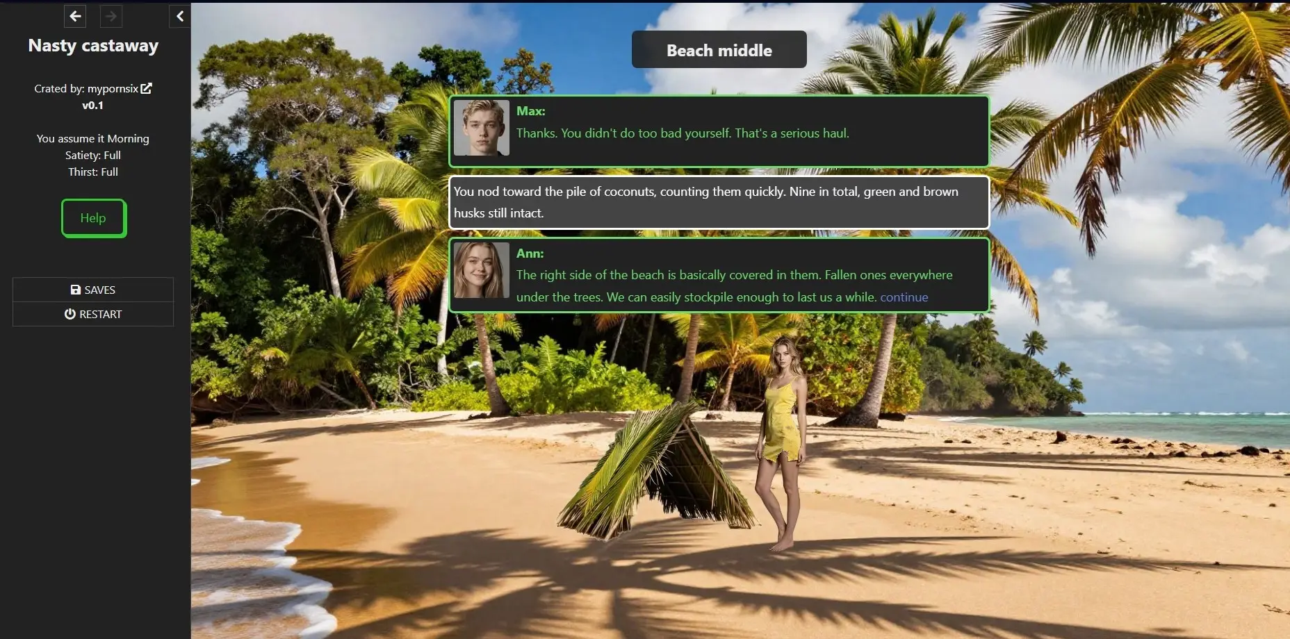 Nasty Castaway gameplay screenshot 5 (HTML adult game) by mypornsix – free download