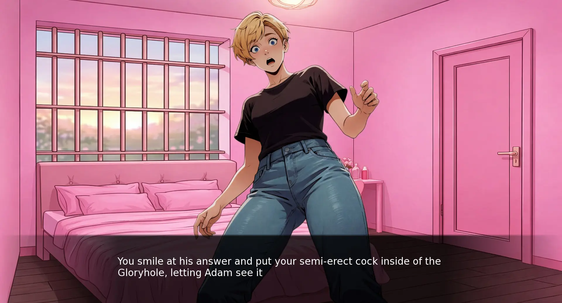 The Pink Answer Remastered gameplay screenshot 2 (Ren'Py adult game) by MobsterCorgi – free download