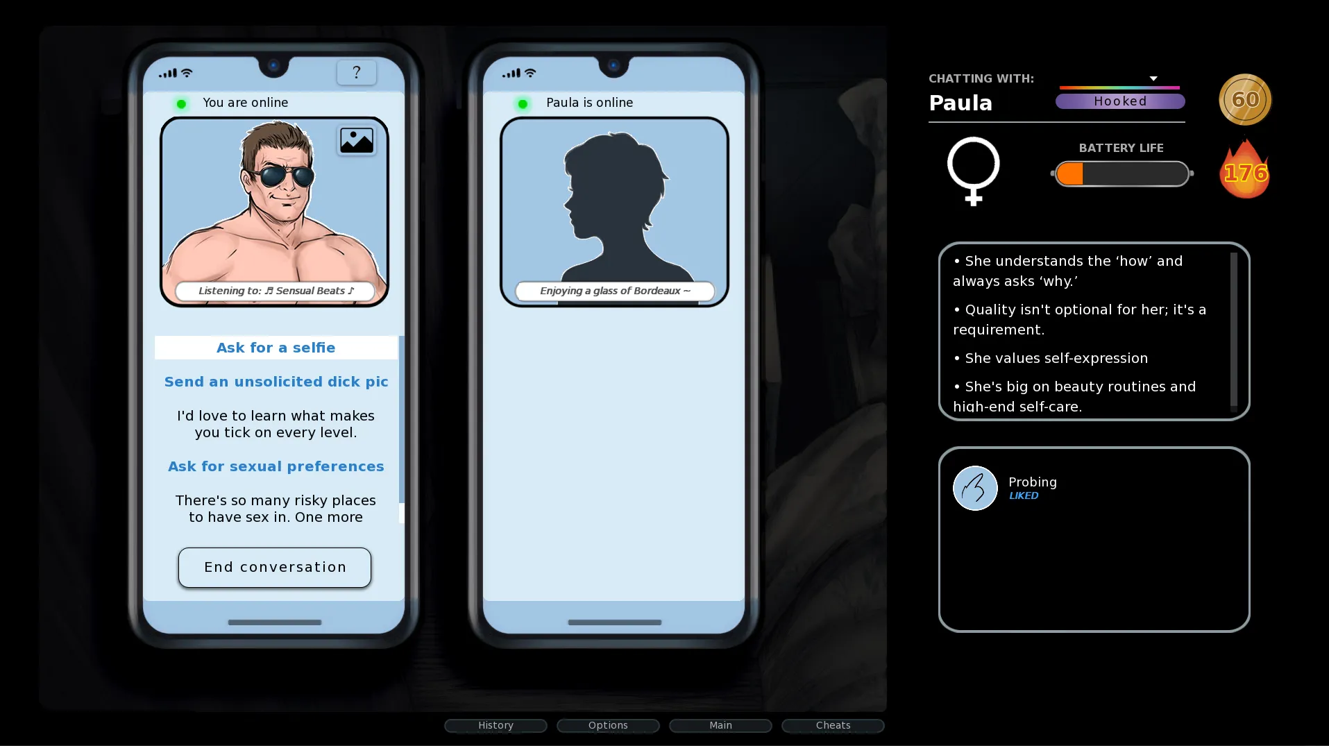 Love App gameplay screenshot 2 (Ren'Py adult game) by Decay Protocols – free download