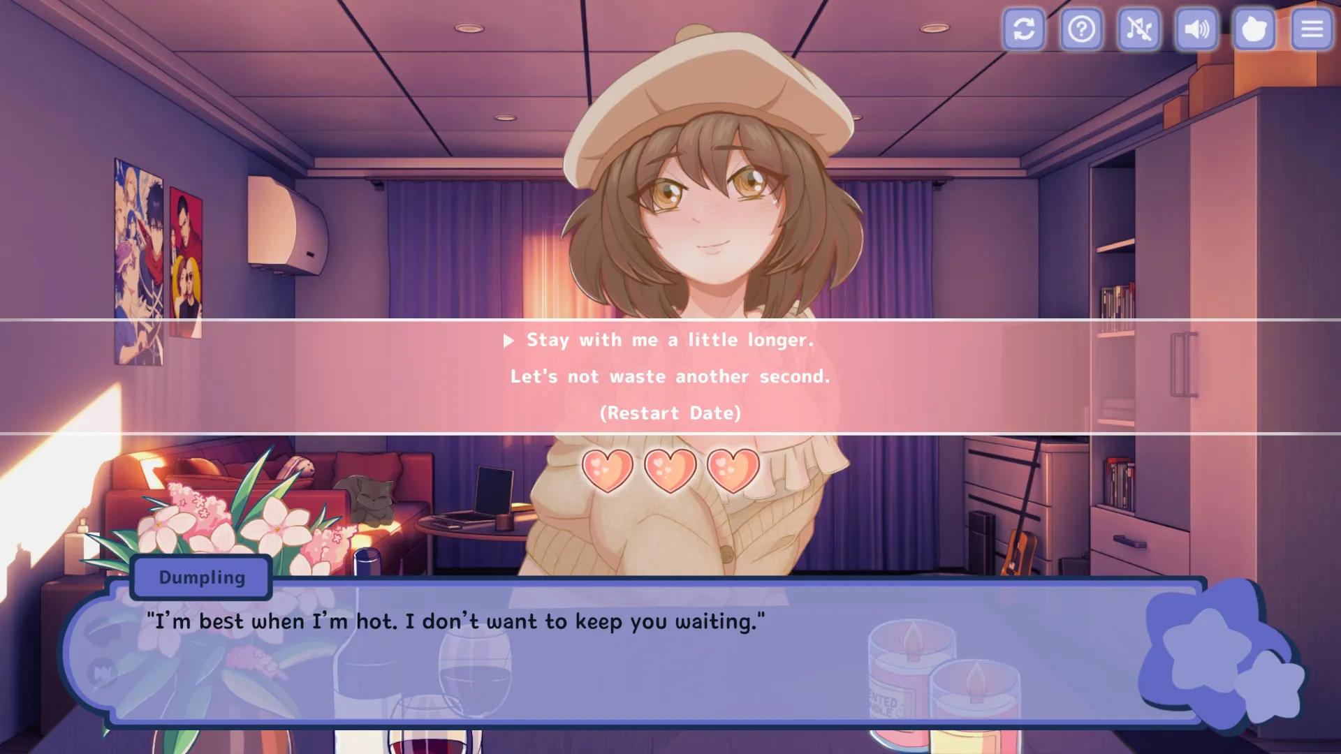 Tasty Bite: Food Dating Simulator gameplay screenshot 4 (Unity adult game) by DuckMemeticsGames – free download