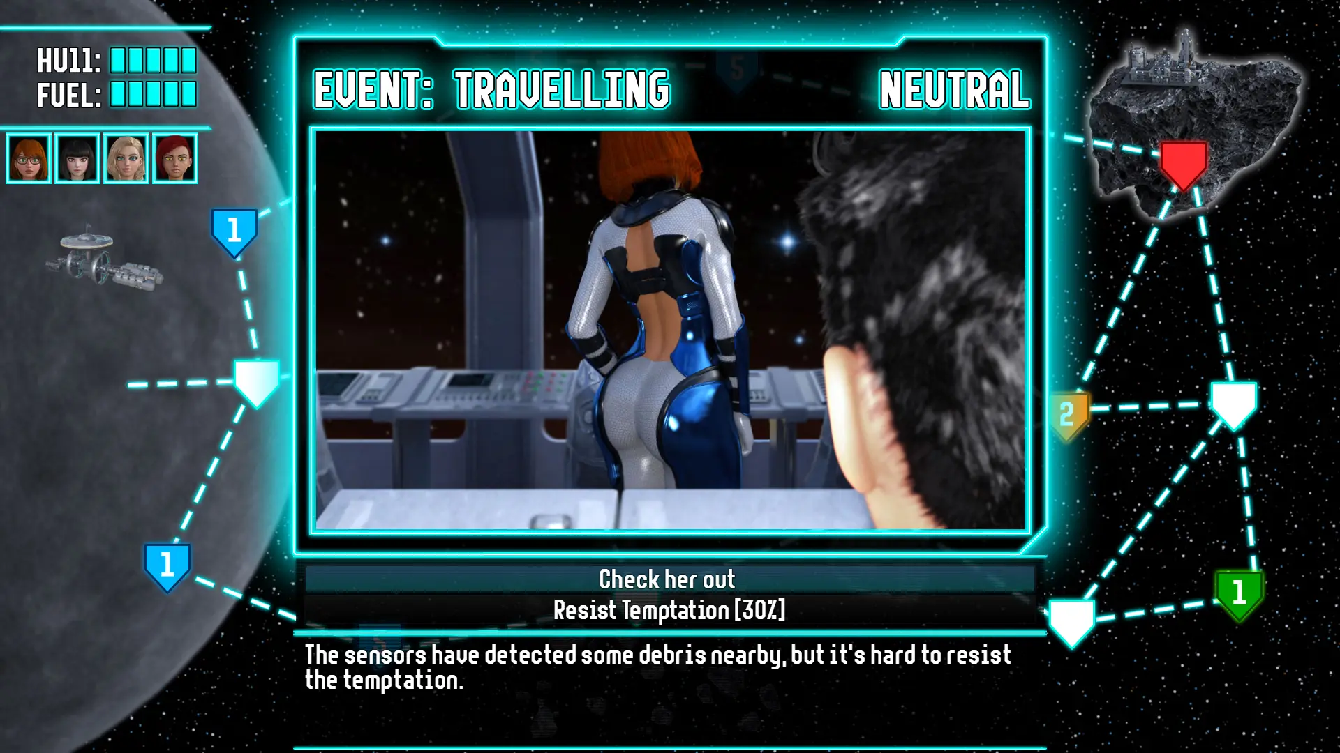 Void Sector: Train your crew gameplay screenshot 2 (RPGM adult game) by Grakio – free download