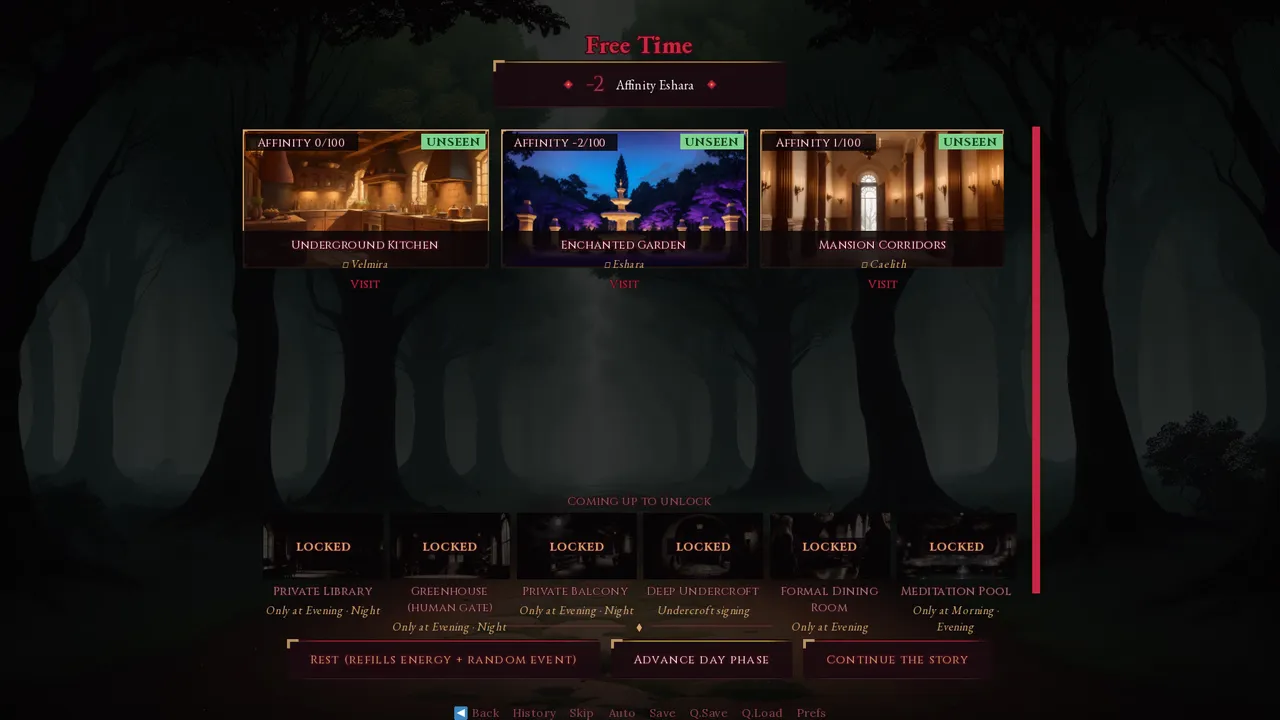 Chains of the Forest gameplay screenshot 1 (Ren'Py adult game) by MRGN Studios – free download