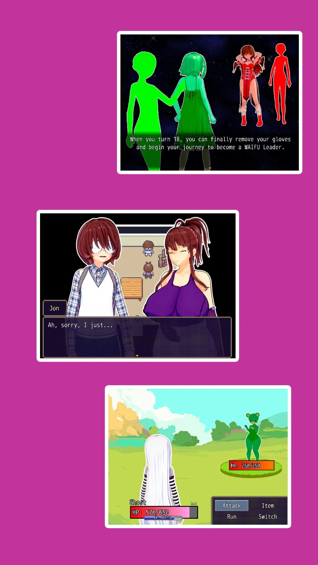Everything Becomes Waifu gameplay screenshot 6 (RPGM adult game) by Golden Sunshine Games – free download