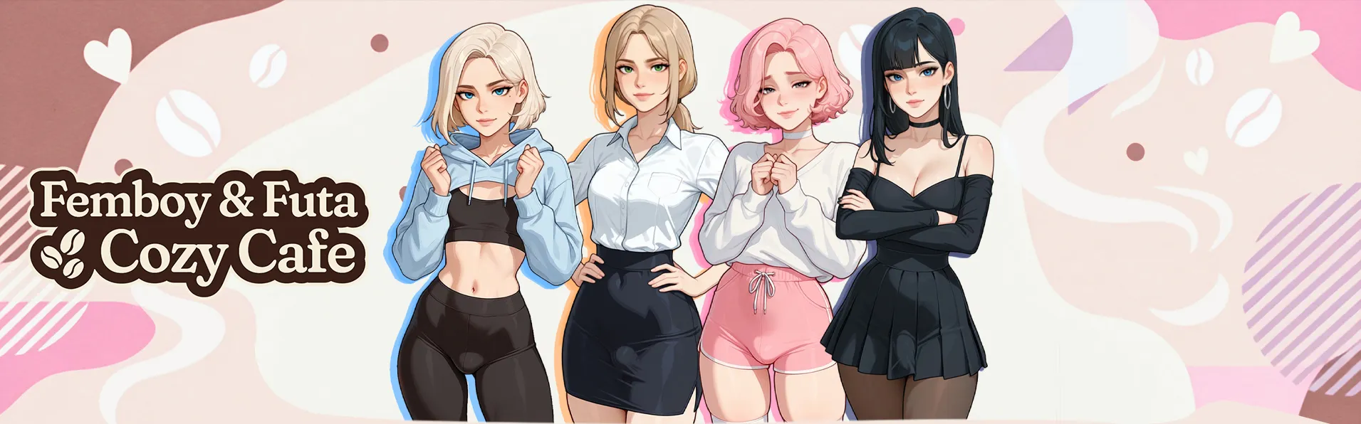 Femboy & Futa Cozy Cafe cover DEMO – Ren'Py adult game by Pink Twilight free download