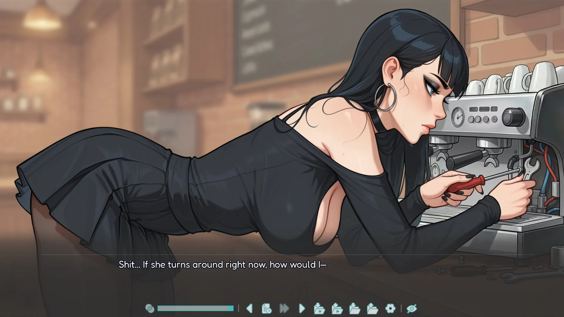 Femboy & Futa Cozy Cafe gameplay screenshot 3 (Ren'Py adult game) by Pink Twilight – free download