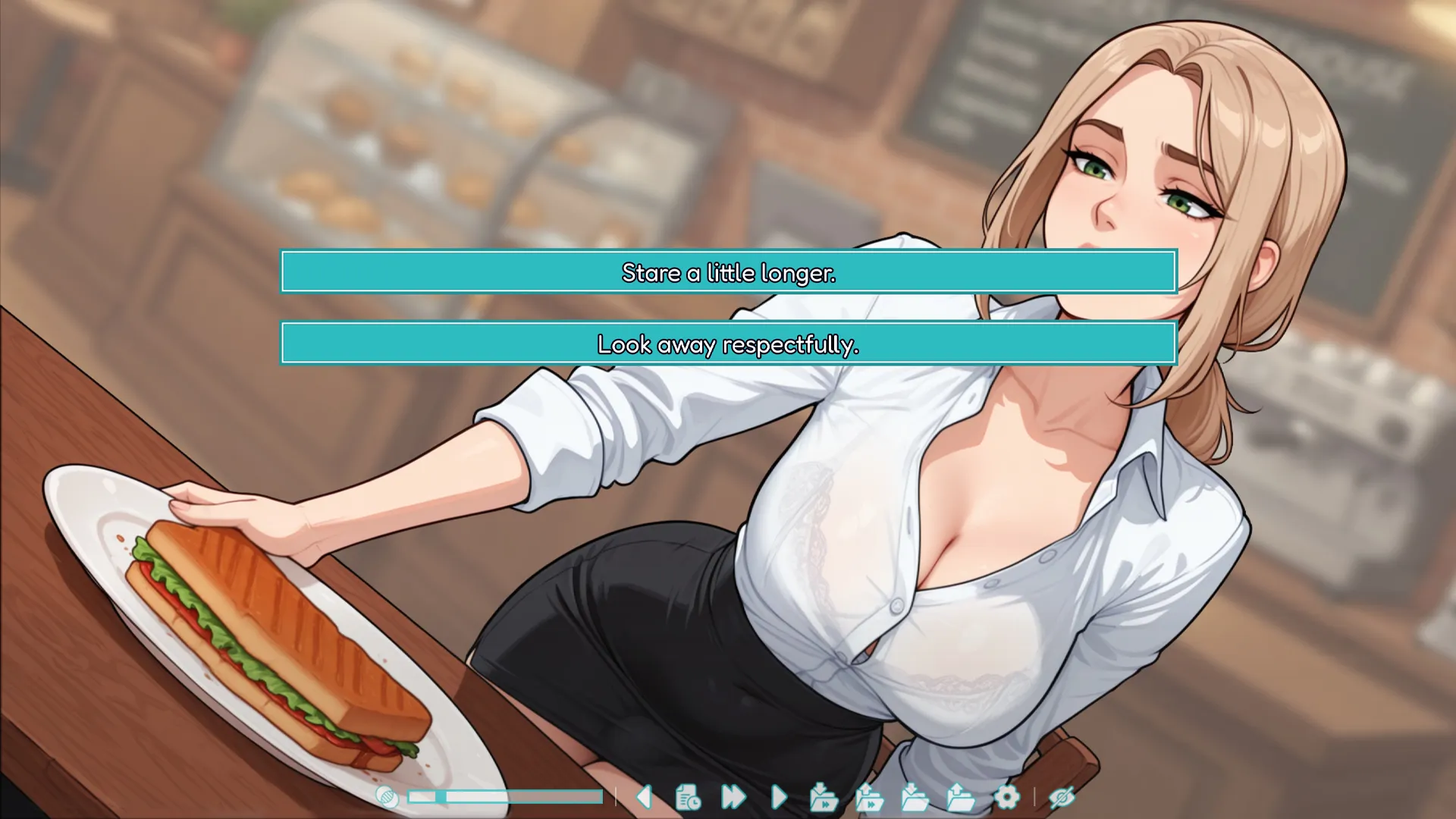 Femboy & Futa Cozy Cafe gameplay screenshot 9 (Ren'Py adult game) by Pink Twilight – free download