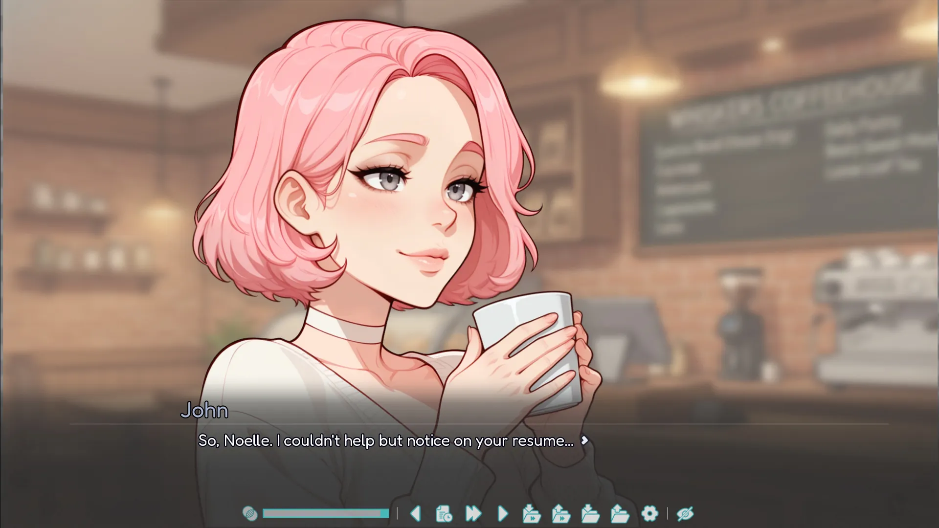 Femboy & Futa Cozy Cafe gameplay screenshot 5 (Ren'Py adult game) by Pink Twilight – free download