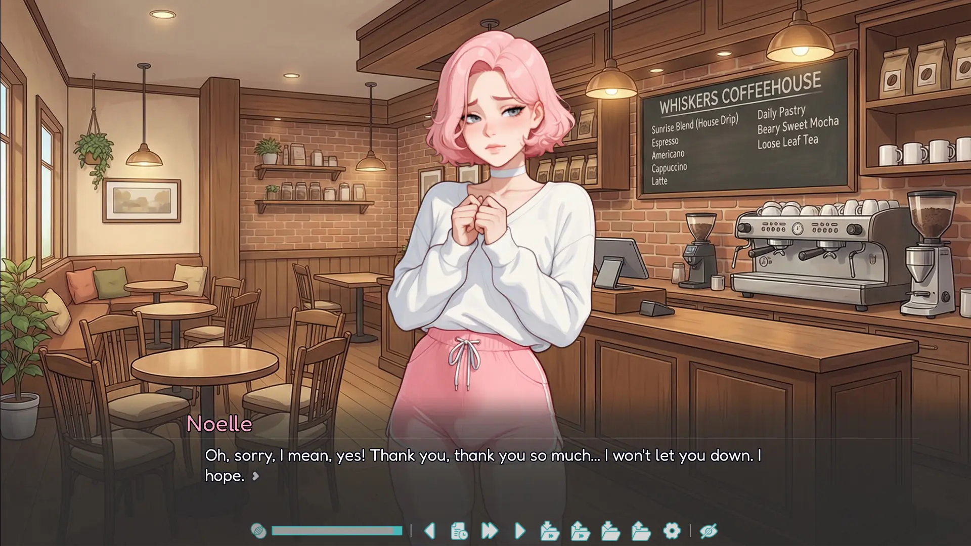 Femboy & Futa Cozy Cafe gameplay screenshot 10 (Ren'Py adult game) by Pink Twilight – free download