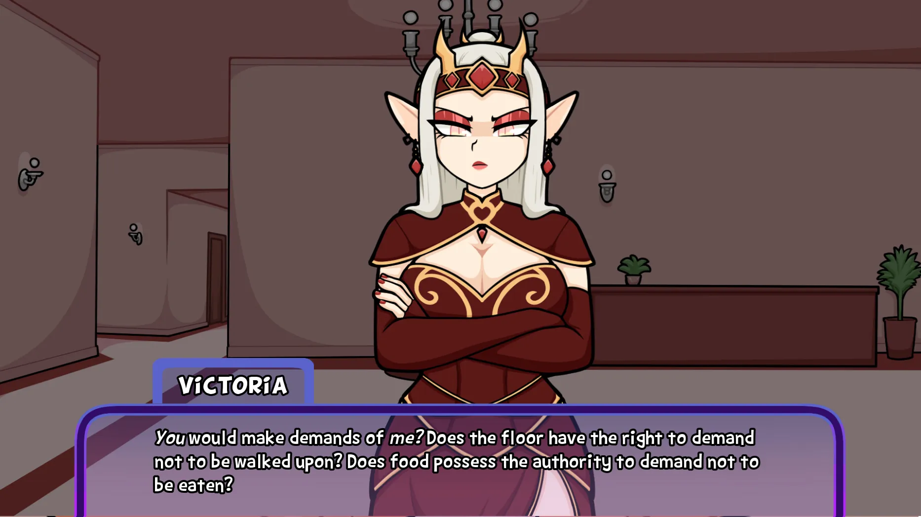 Solsaxiom: A Giant Elf Butler Sim gameplay screenshot 5 (Ren'Py adult game) by JJ-Psychotic – free download