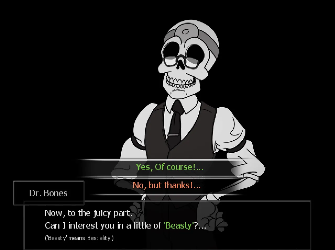 Bones’ Tales: The Manor gameplay screenshot 1 (RPGM adult game) by Dr Bones – free download