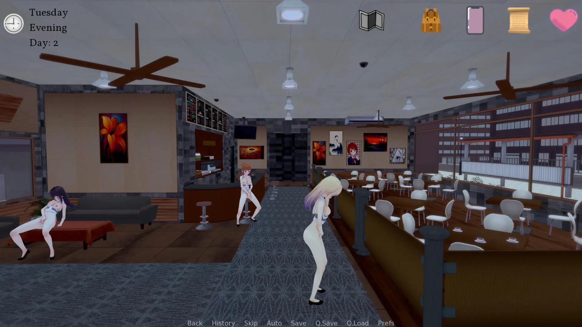 Afterlife Harem gameplay screenshot 3 (Ren'Py adult game) by Aph – free download