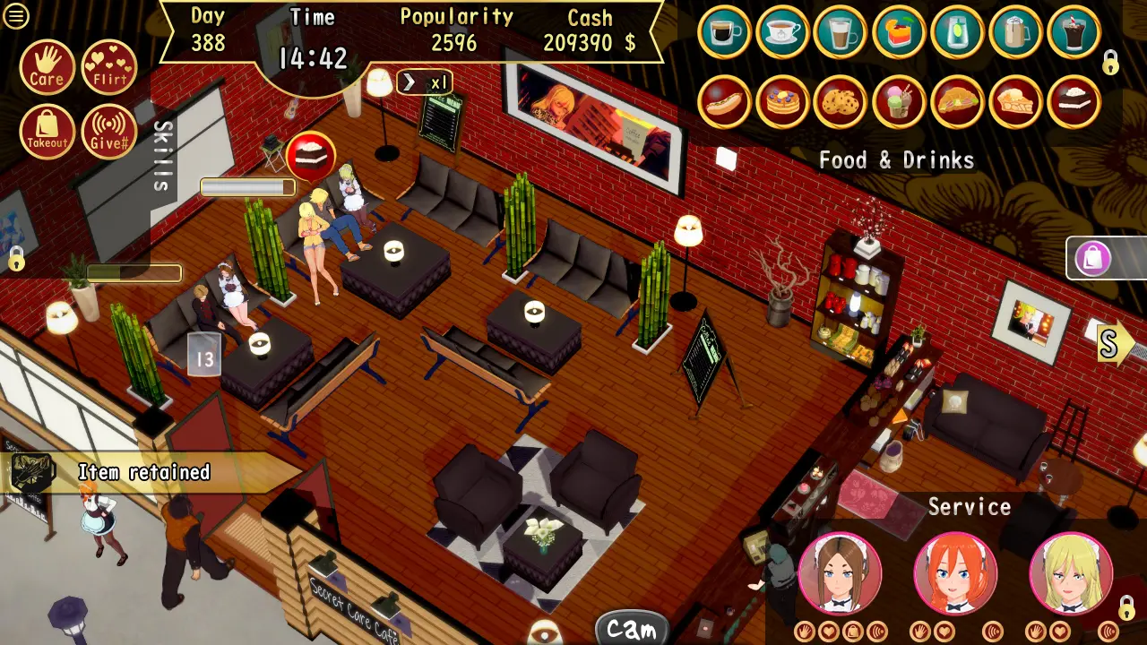 Secret Care Cafe gameplay screenshot 13 (Others adult game) by Rare Alex – free download
