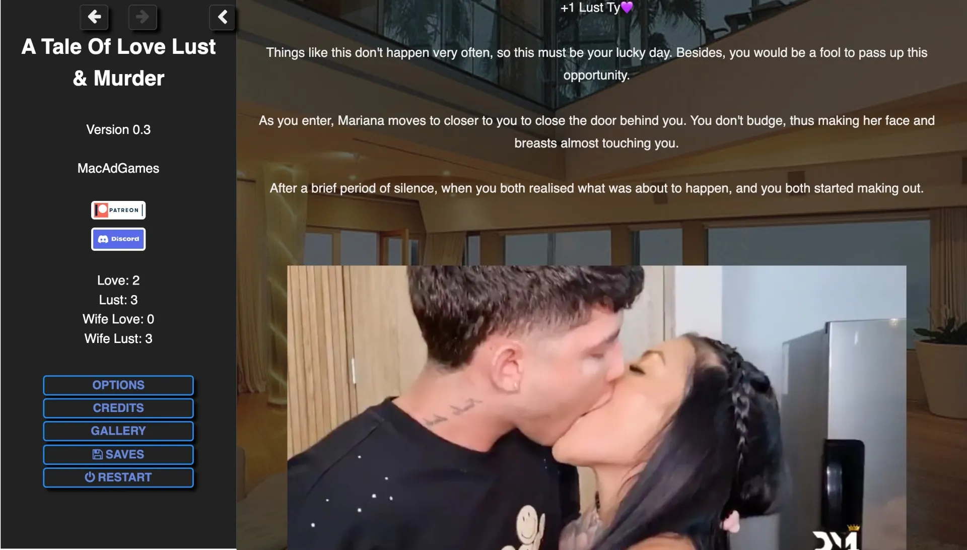 A Tale of Love, Lust & Murder gameplay screenshot 12 (HTML adult game) by MacAdGames – free download