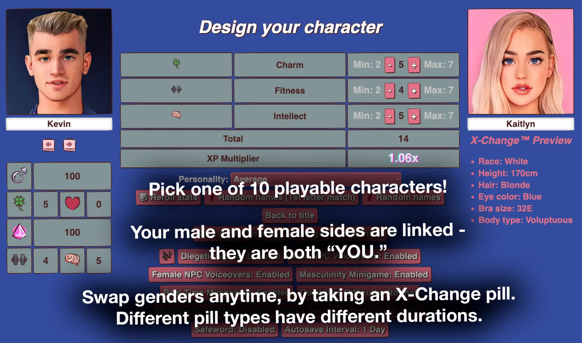 X-Change™ Life gameplay screenshot 1 (HTML adult game) by Aphrodite – free download