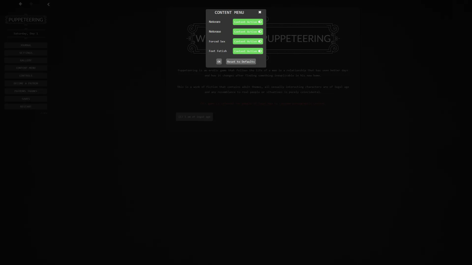 Puppeteering gameplay screenshot 3 (HTML adult game) by batatamorr – free download