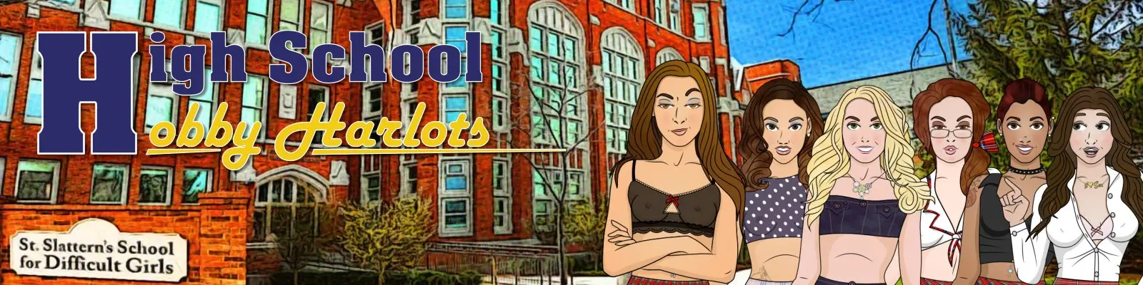 High School Hobby Harlots cover 1.19 Free – Ren'Py adult game by Hobby Harlot Games free download