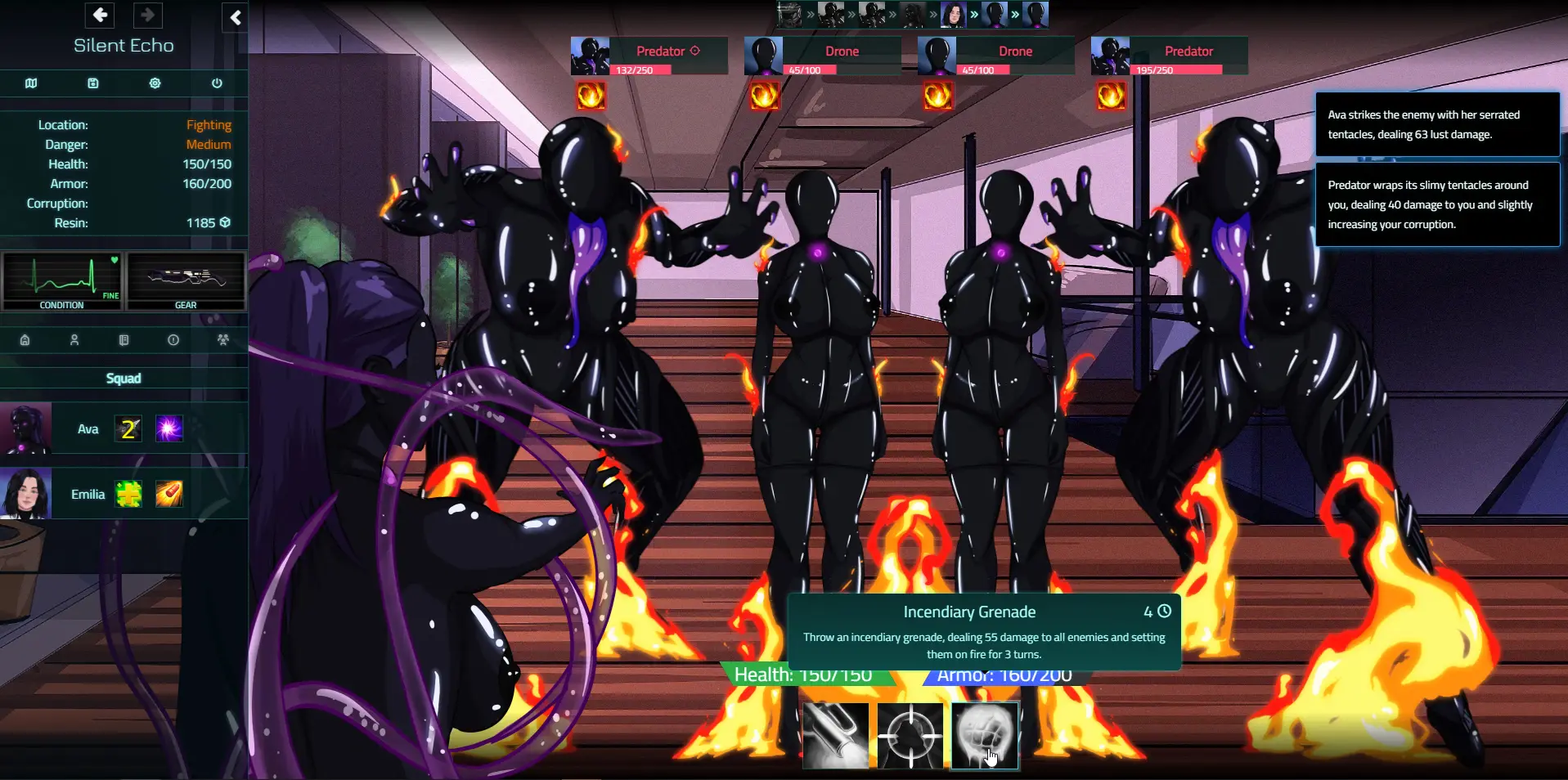 Silent Echo gameplay screenshot 3 (HTML adult game) by Jaded Dreams – free download
