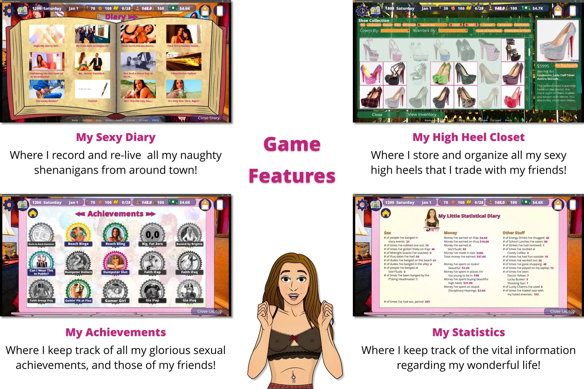 High School Hobby Harlots gameplay screenshot 13 (Ren'Py adult game) by Hobby Harlot Games – free download