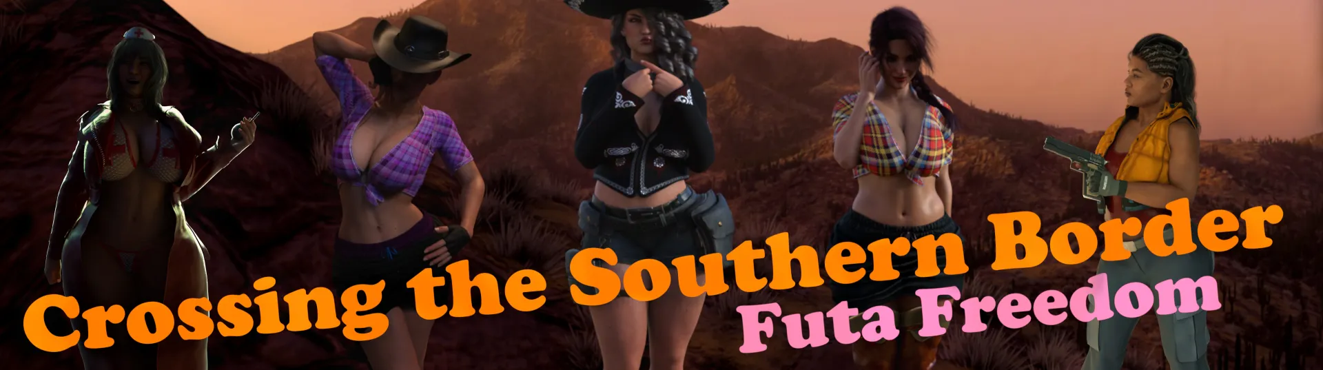 Crossing the Southern Border: Futa Freedom cover 0.63 – Ren'Py adult game by Sir Honkalot free download