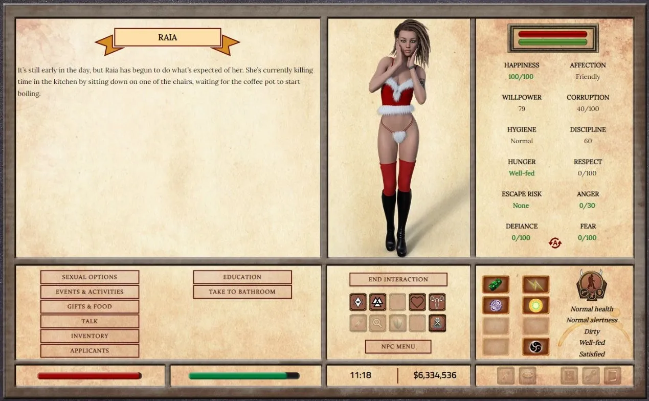 Masters of Raana gameplay screenshot 13 (HTML adult game) by GrimDark – free download