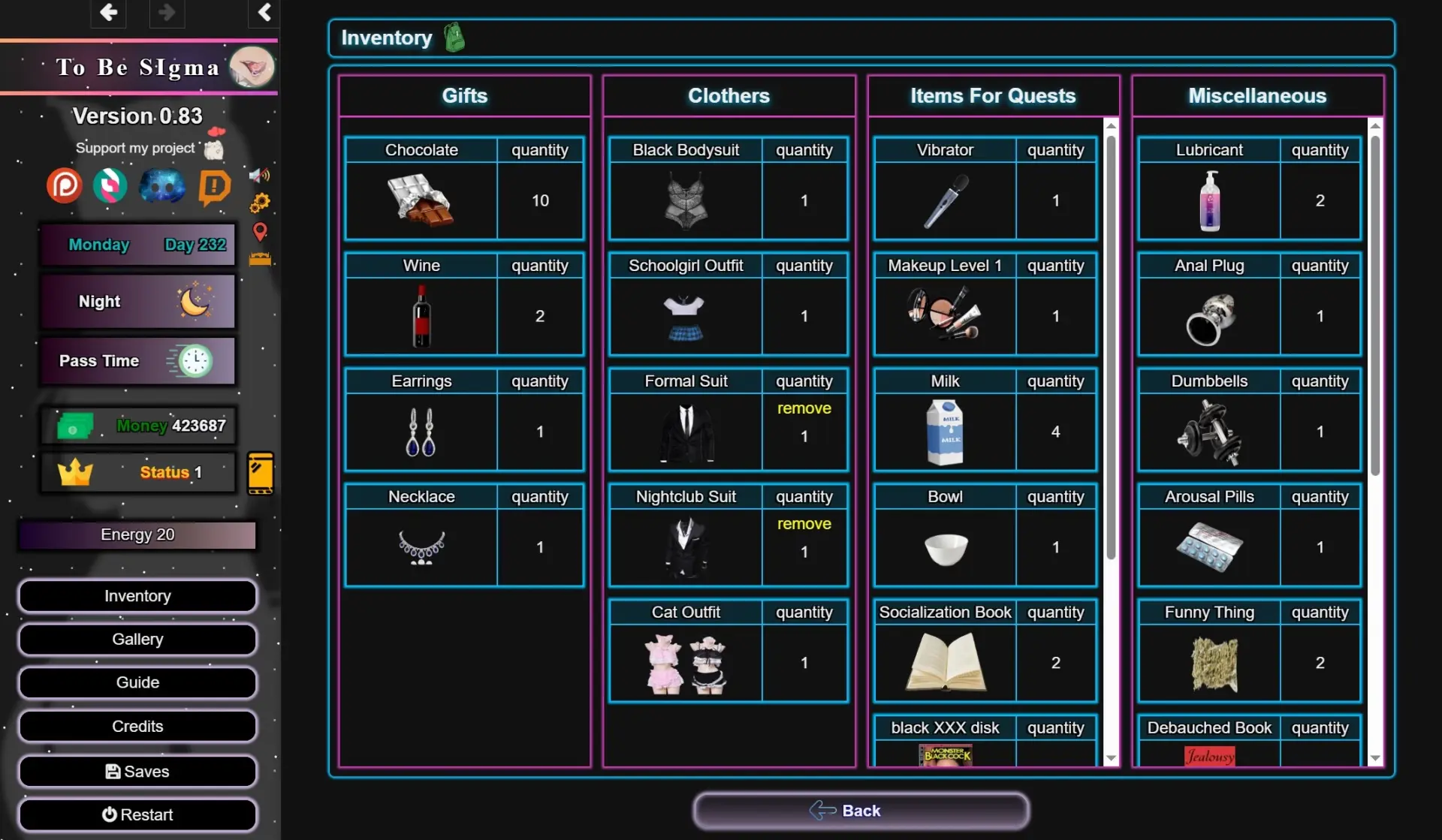 To Be SIgma gameplay screenshot 14 (HTML adult game) by TobeSIgma – free download