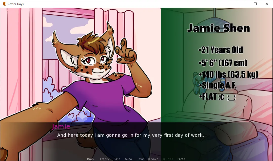 Coffee Days gameplay screenshot 2 (Ren'Py adult game) by SpaceRychen – free download