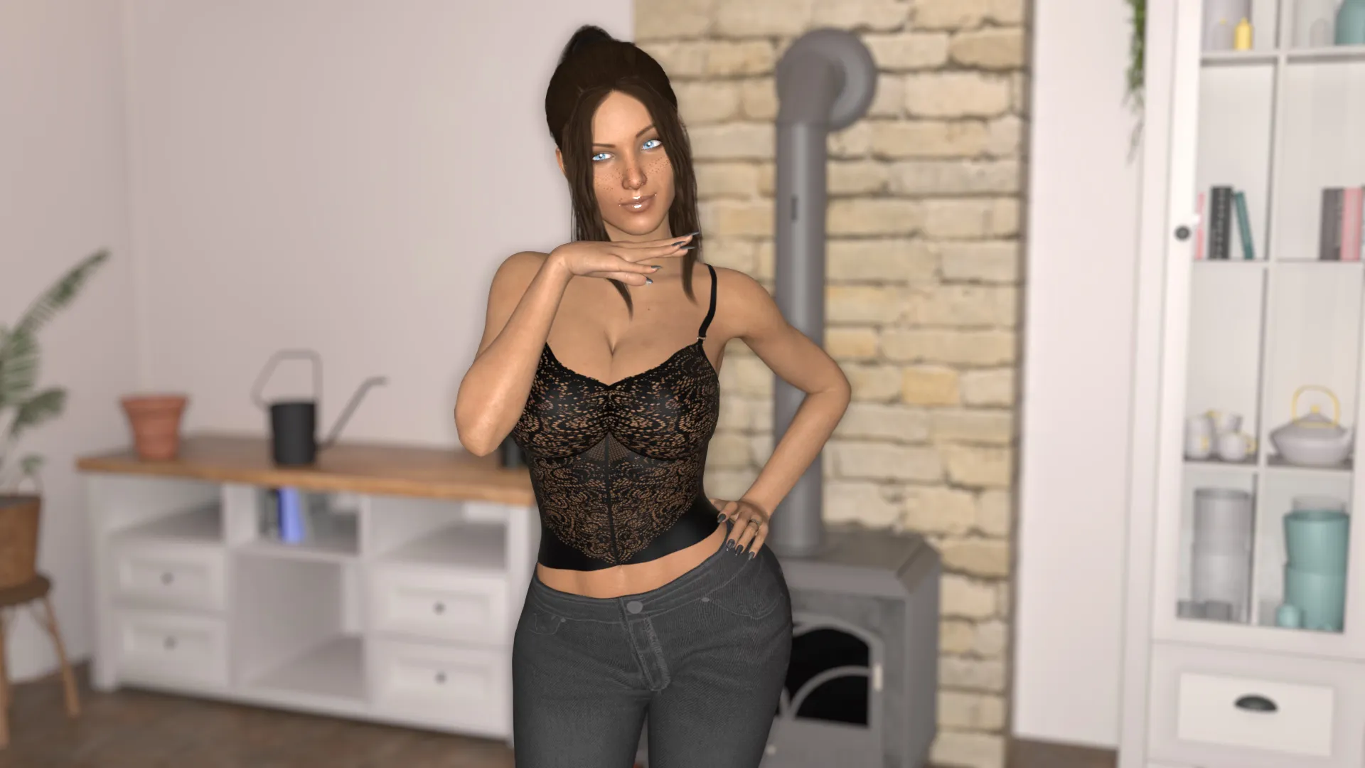 CCTV SECRETS My Wife Is A Model gameplay screenshot 1 (Ren'Py adult game) by SenSec3D – free download