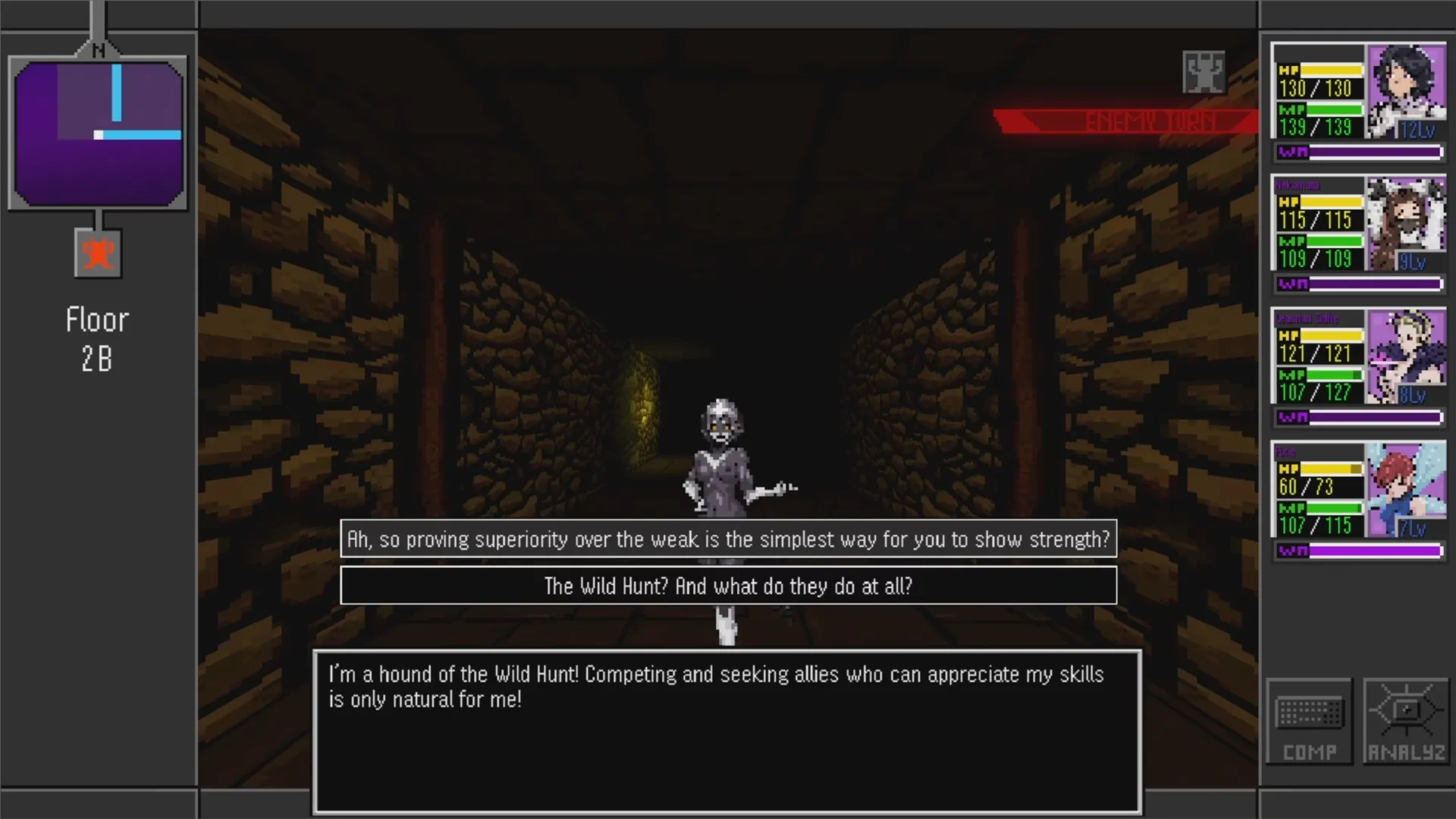 Shin Megami Tensei: Training the Demon gameplay screenshot 1 (Godot adult game) by BlendOver – free download