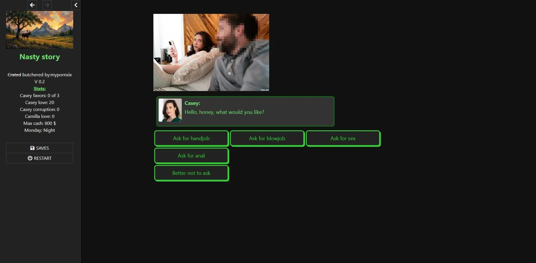 Nasty Story gameplay screenshot 1 (HTML adult game) by mypornsix – free download