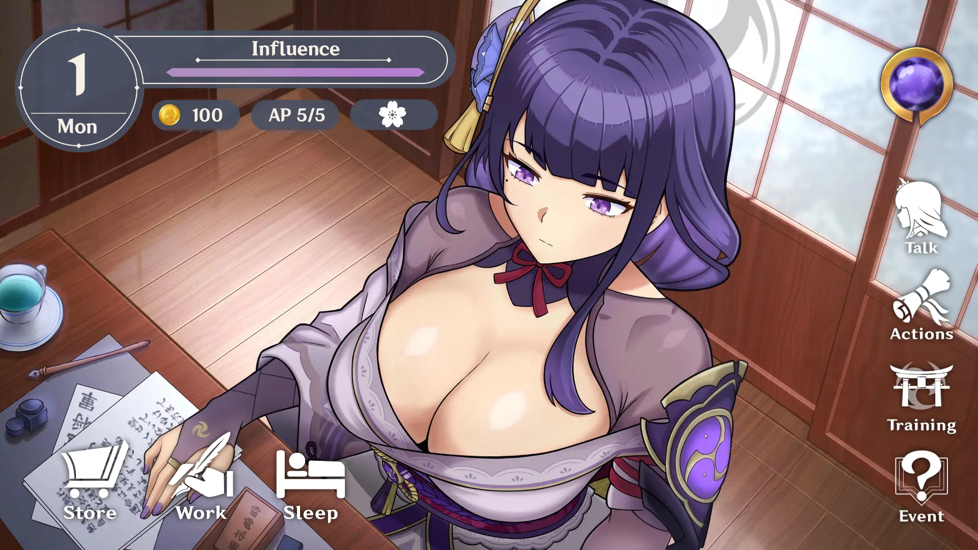 Shogun Trainer gameplay screenshot 7 (Ren'Py adult game) by DraxlerHsk – free download