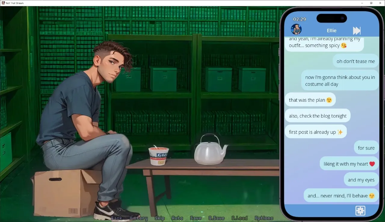 Not That Stream gameplay screenshot 13 (Ren'Py adult game) by legioflavia – free download